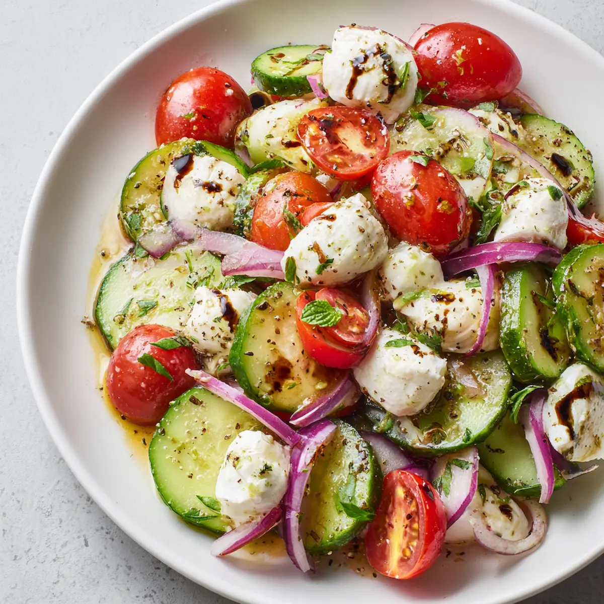 Fresh cucumber caprese salad 2 My favorite fresh cucumber caprese salad