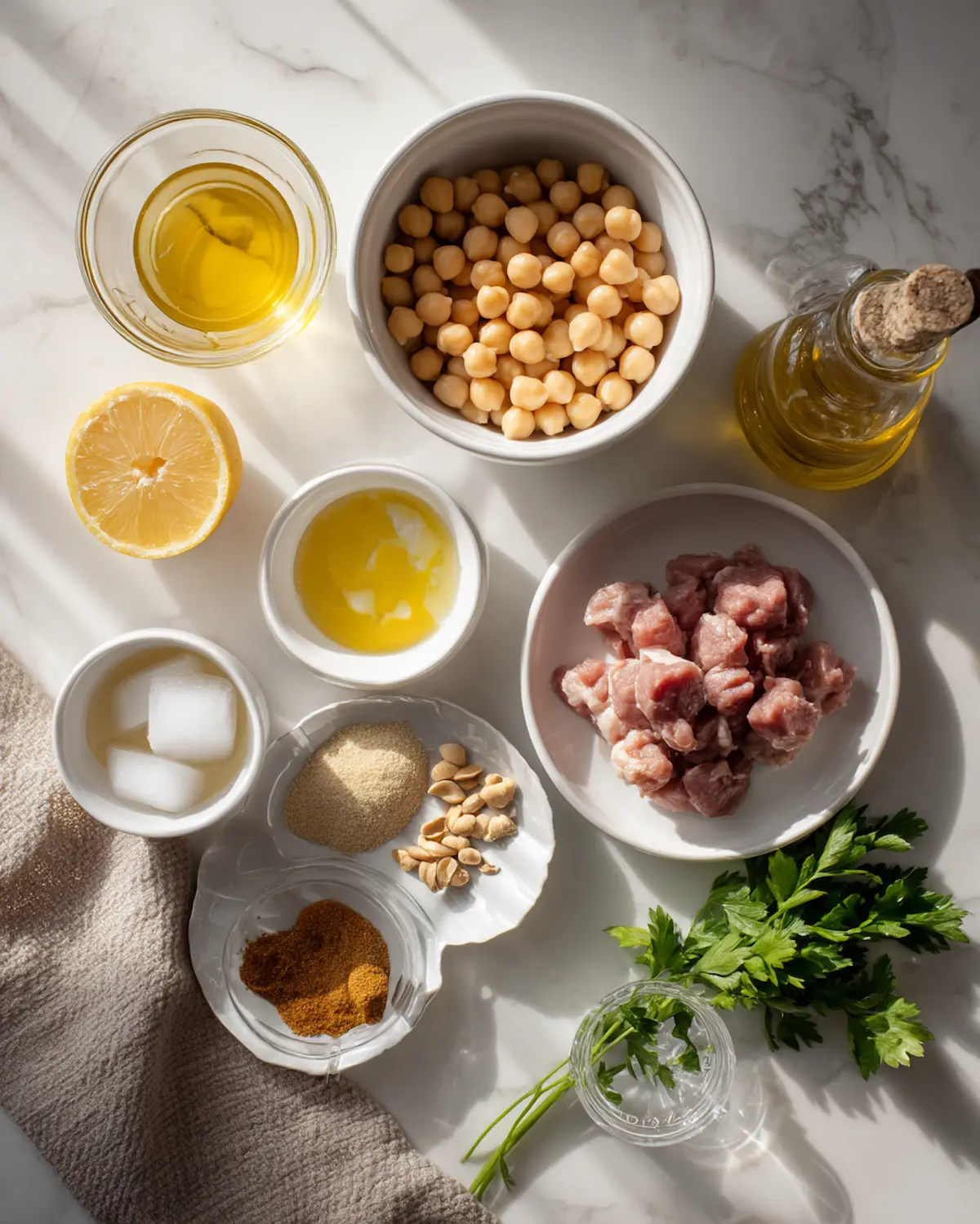 Hummus Bil Lahme Ingredients