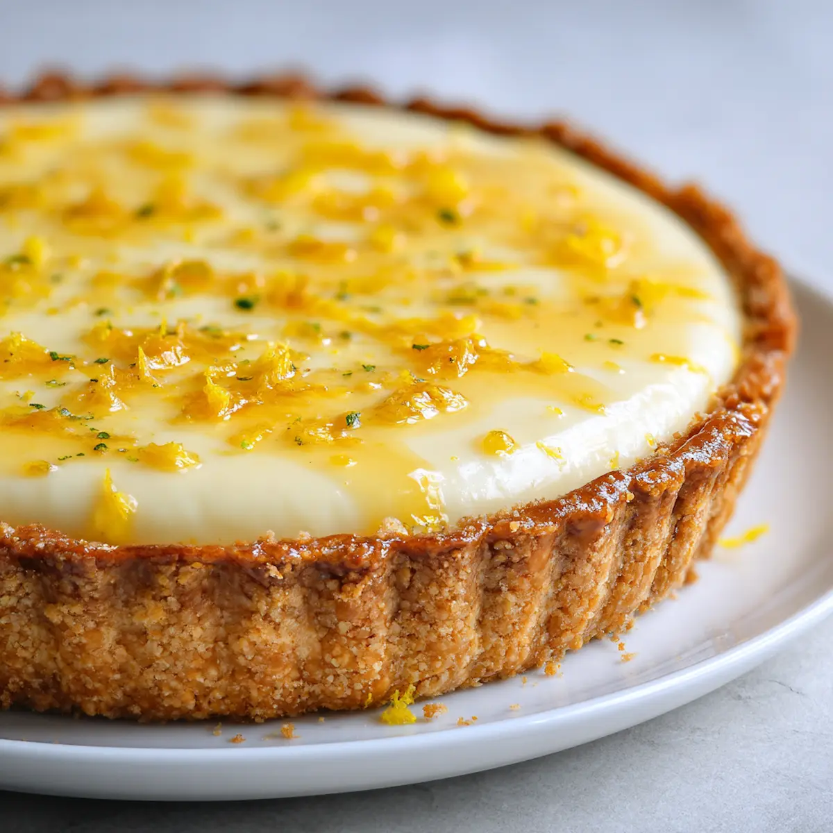 Freshly Baked Yuzu White Chocolate Cottage Cheese Tart