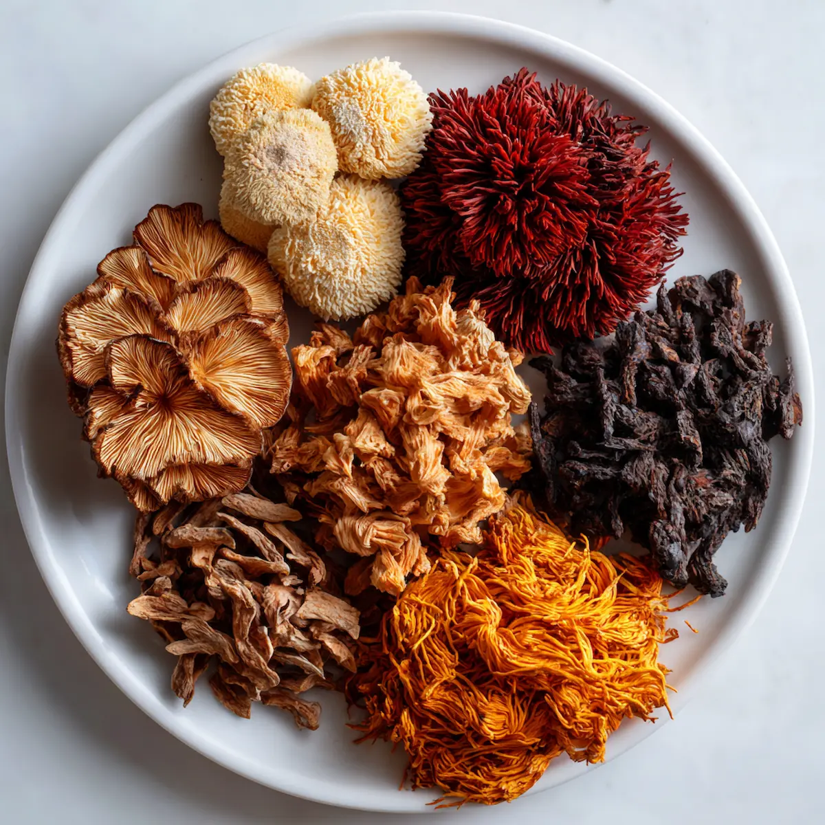 image (20) medicinal mushrooms — like Lion’s Mane, Reishi, Chaga, and Cordyceps