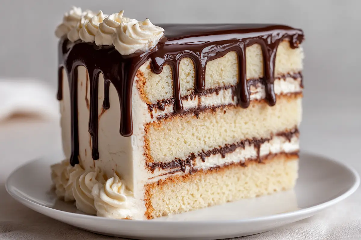Sponge Buttercream Ganache Cake : Tall, Fluffy Layers & Glossy Chocolate Drip