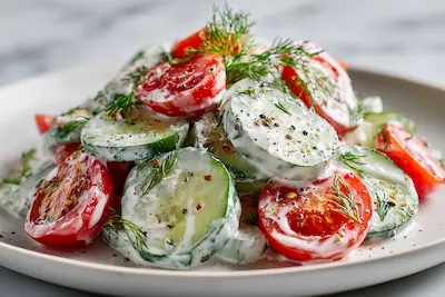 Creamy Cucumber Tomato Salad recipe