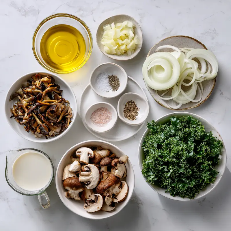 Wild Mushroom Caramelized Onion and Kale Soup Recipe Ingredients Wild Mushroom Caramelized Onion and Kale Soup Recipe Ingredients