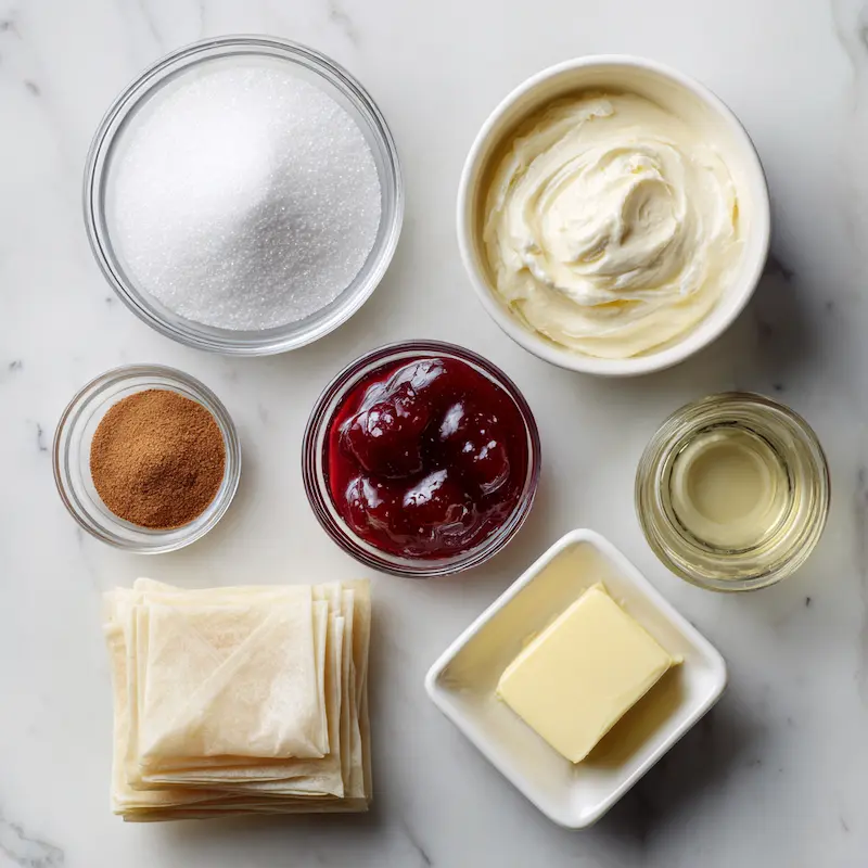 air fryer cherry cheesecake egg rolls ingredients