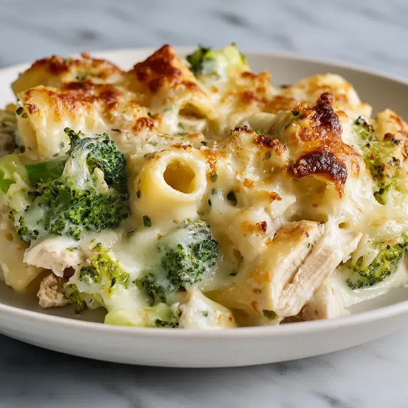 easy chicken broccoli baked alfredo
