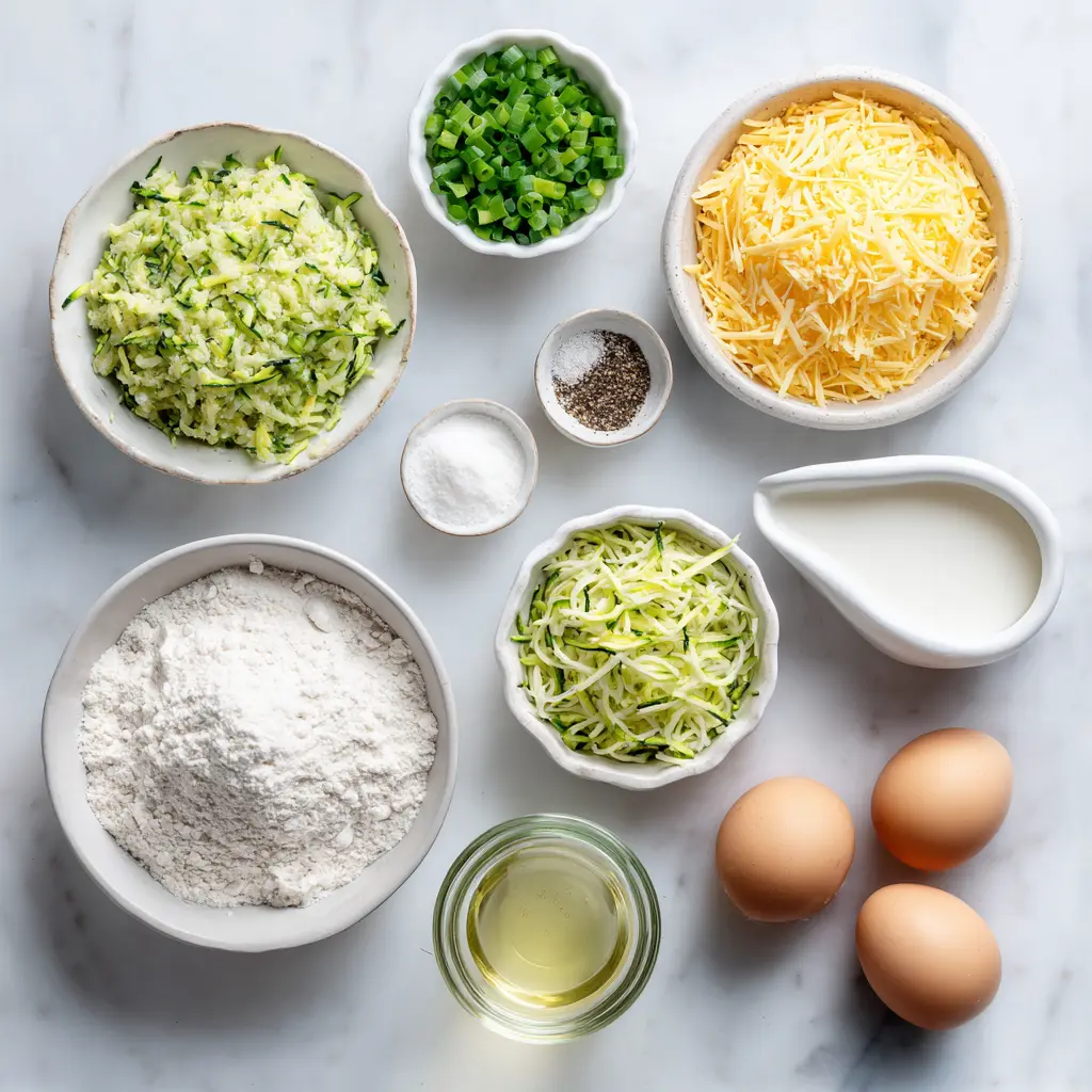 Green Onion Zucchini Cheddar Quick Bread Ingredients