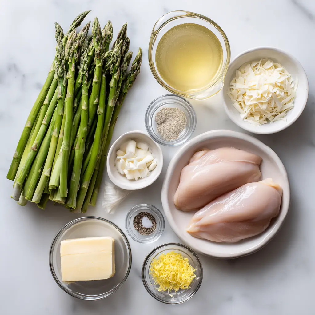 One Pot Creamy Chicken and Asparagus Ingredients