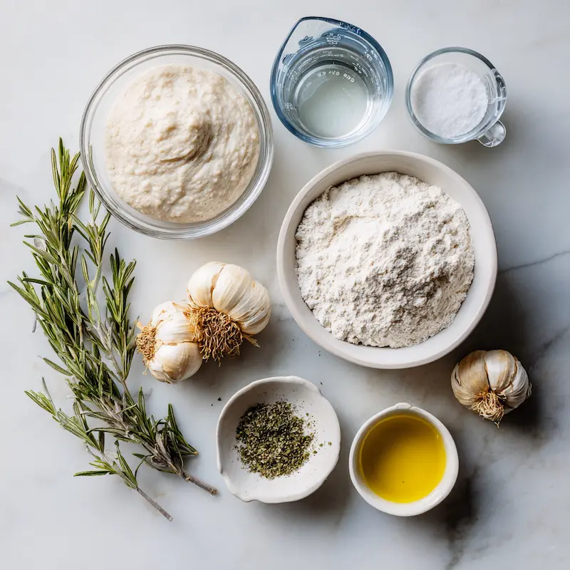 Roasted Garlic and Rosemary Sourdough Bread ingredients