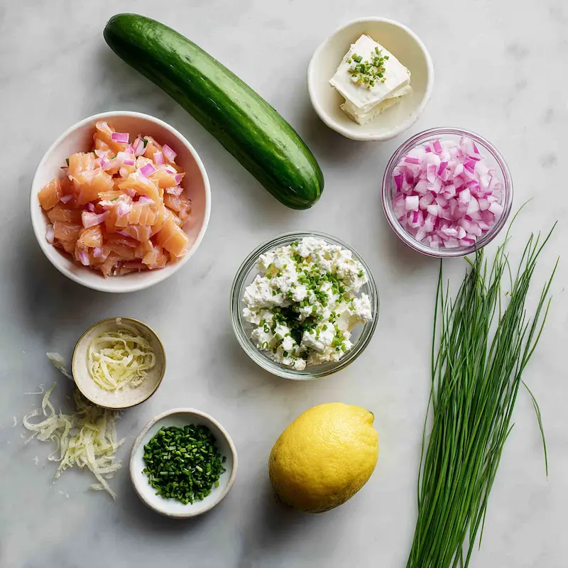 Smoked salmon cucumber bites ingredients