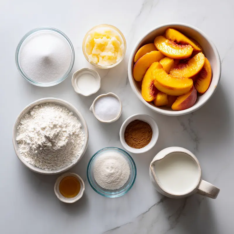 Southern Peach Cobbler ingredients
