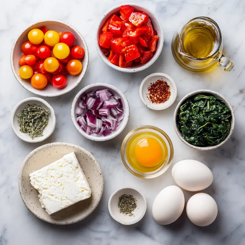 Baked Feta Eggs ingredients