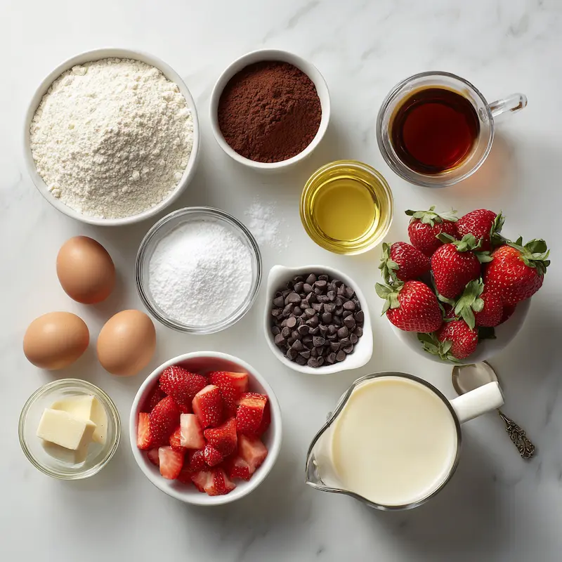 Chocolate Covered Strawberry Cake ingredients
