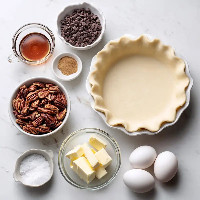 Chocolate Pecan Pie ingredients