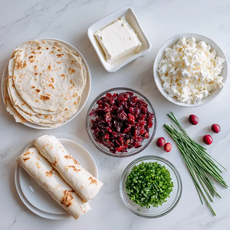 Christmas Cranberry Roll Ups ingredients