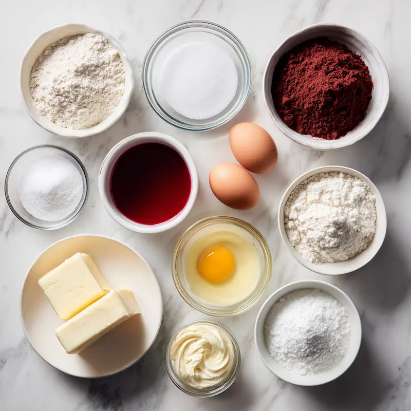 Classic Red Velvet Cake ingredients