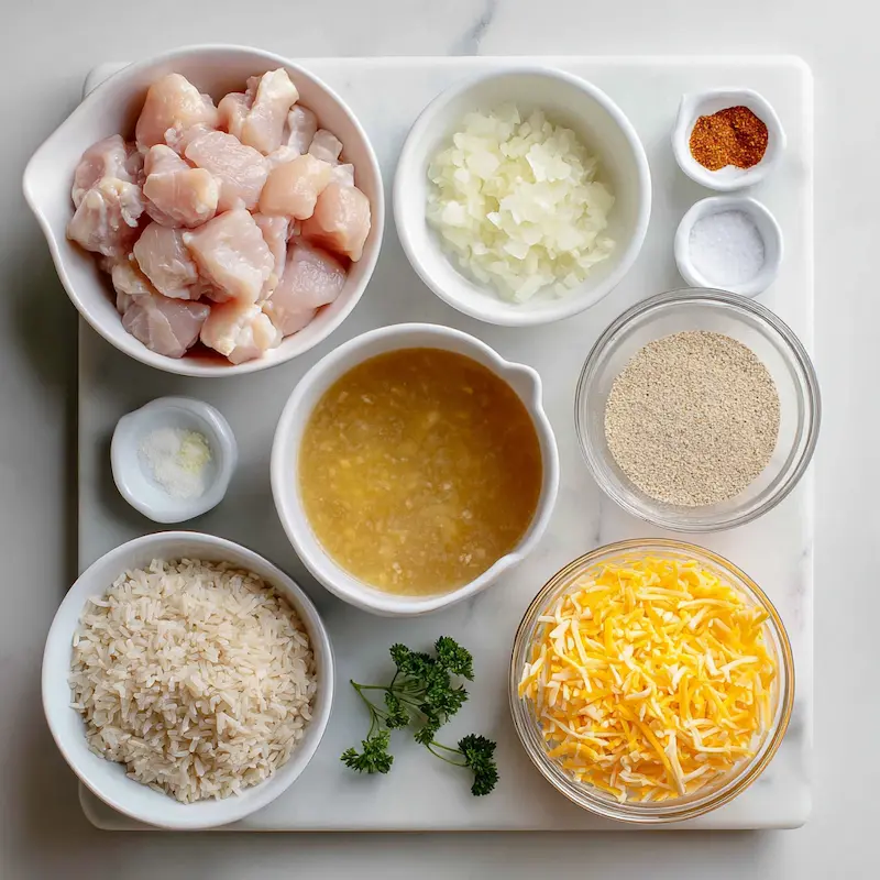 Crock Pot Chicken and Rice ingredients
