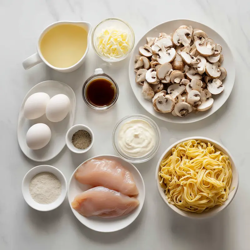 Crockpot Chicken and Mushroom Stroganoff ingredients