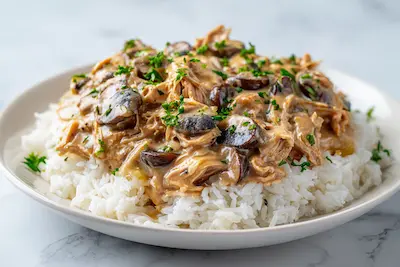 Crockpot Chicken and Mushroom Stroganoff recipe
