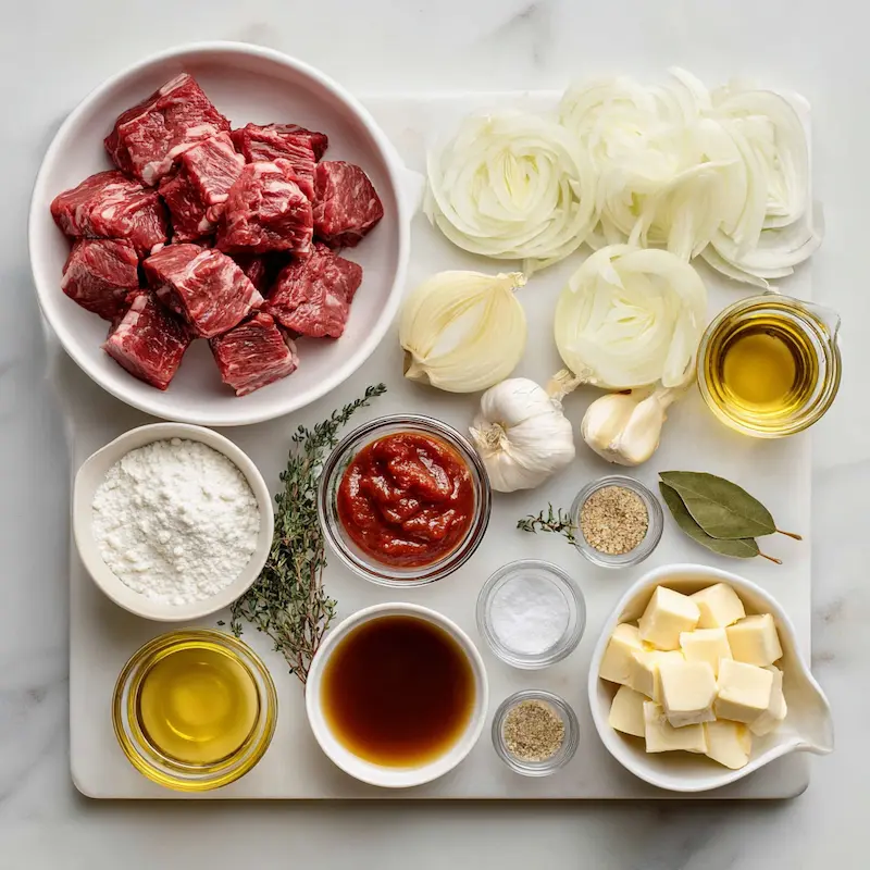 French Onion Beef Stew ingredients
