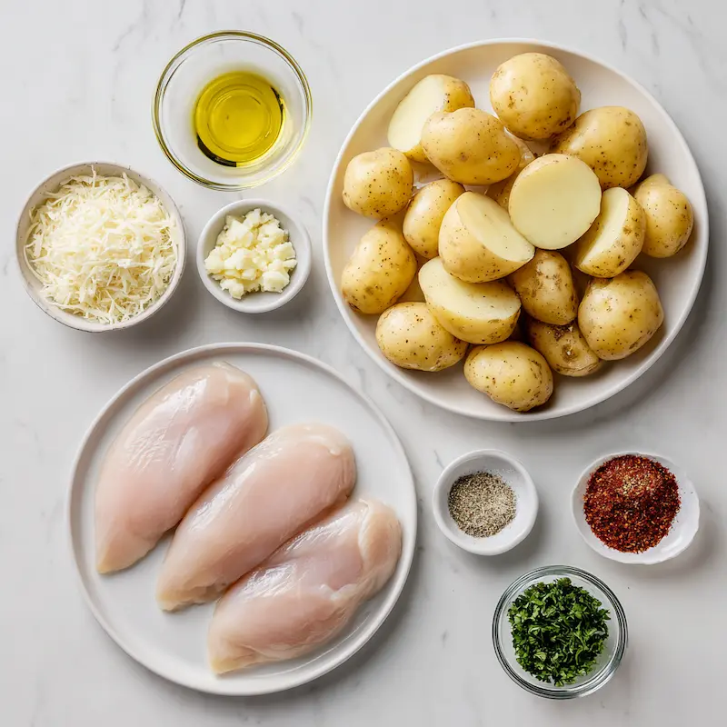 Garlic Parmesan Chicken and Potatoes ingredients