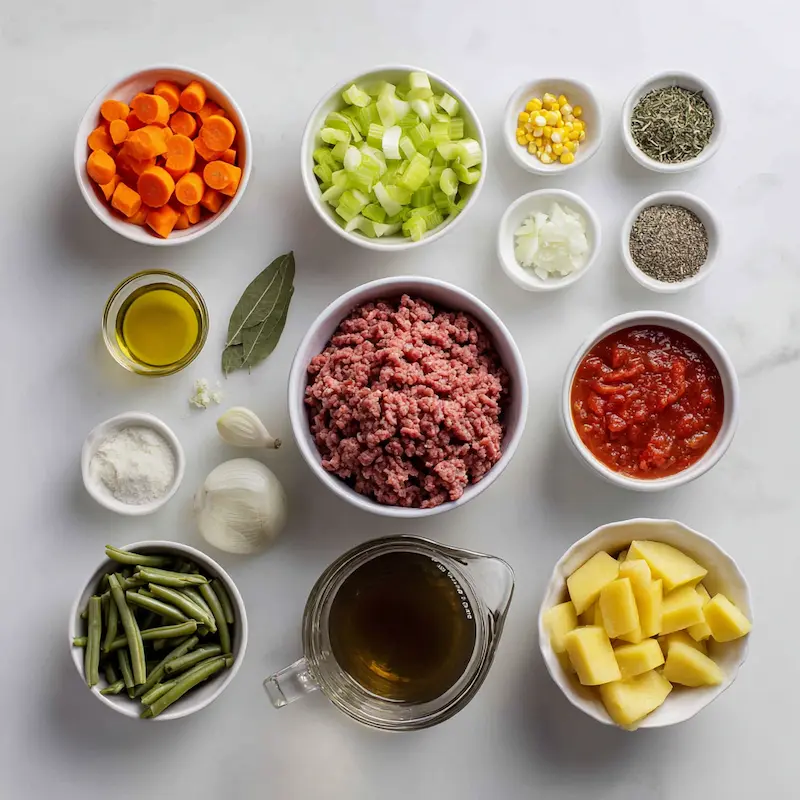 Hamburger Vegetable Soup ingredients