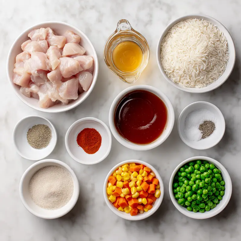 Honey BBQ Chicken Rice ingredients