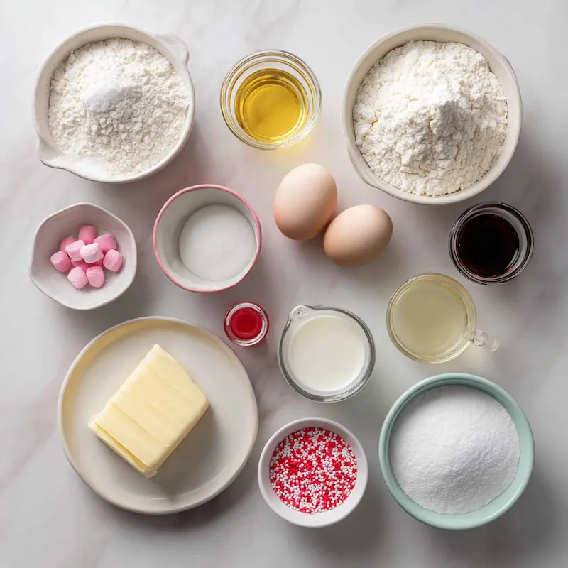 Mini Valentine Cakes for Two ingredients