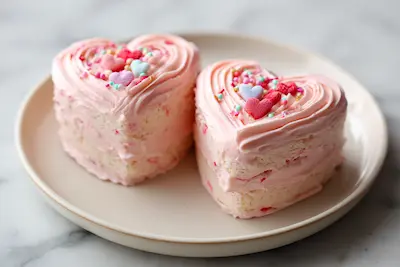 Mini Valentine Cakes for Two recipe