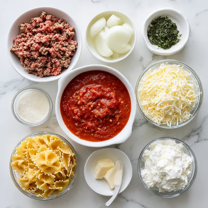 One Pot Lasagna Soup ingredients