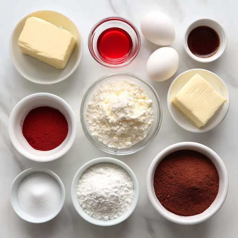 Red Velvet Cheesecake Brownies ingredients