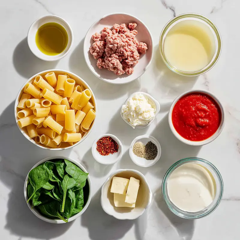 Sausage Rigatoni ingredients