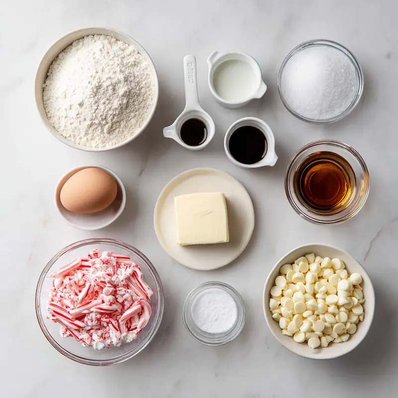 White Chocolate Peppermint Cookies ingredients