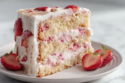 White Chocolate Strawberry Cake recipe