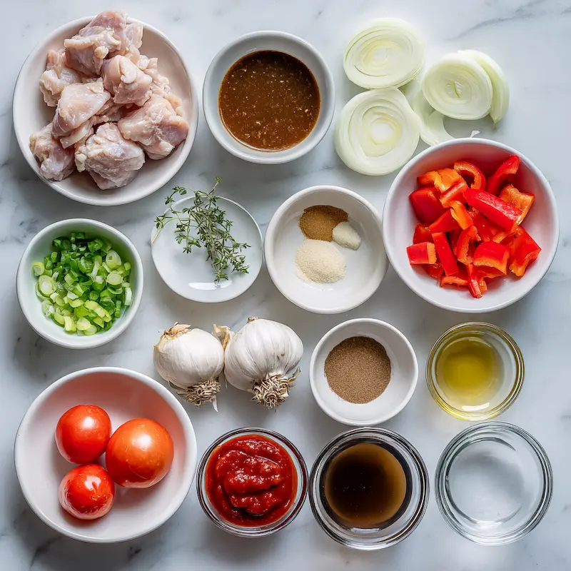 Brown Stew Chicken Jamaican ingredients