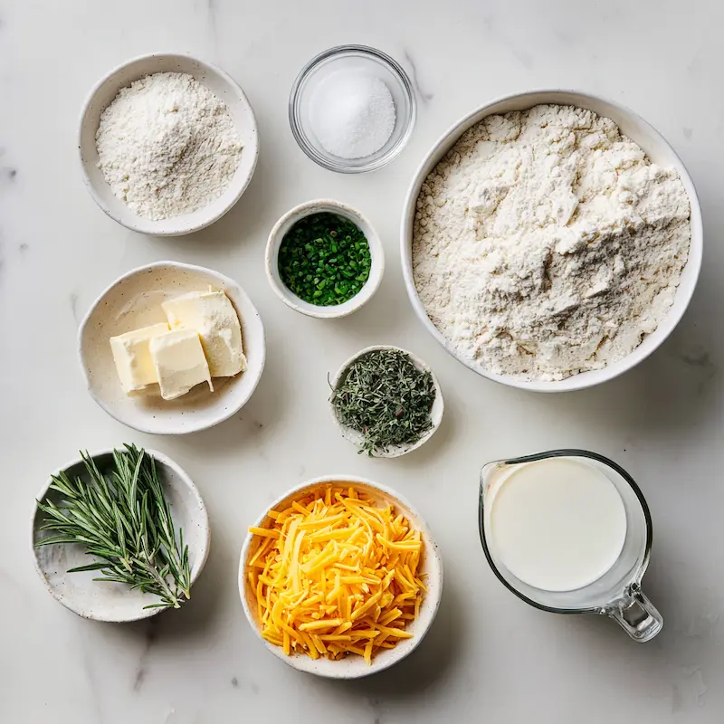 Cheddar and Herb Soda Bread ingredients