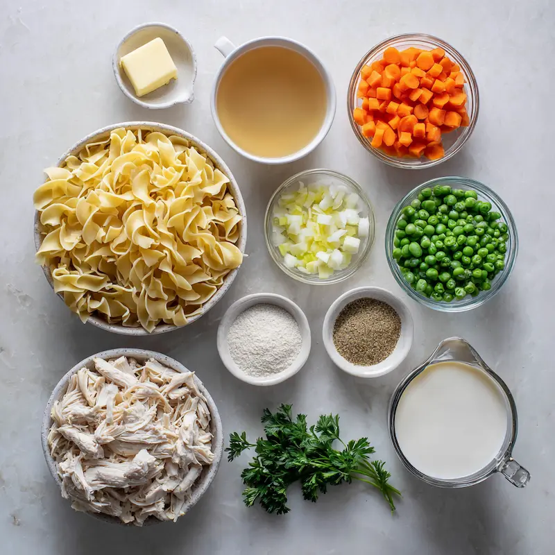 Chicken Pot Pie Noodles ingredients