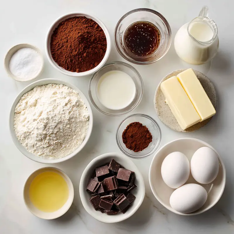 Chocolate Pound Cake ingredients