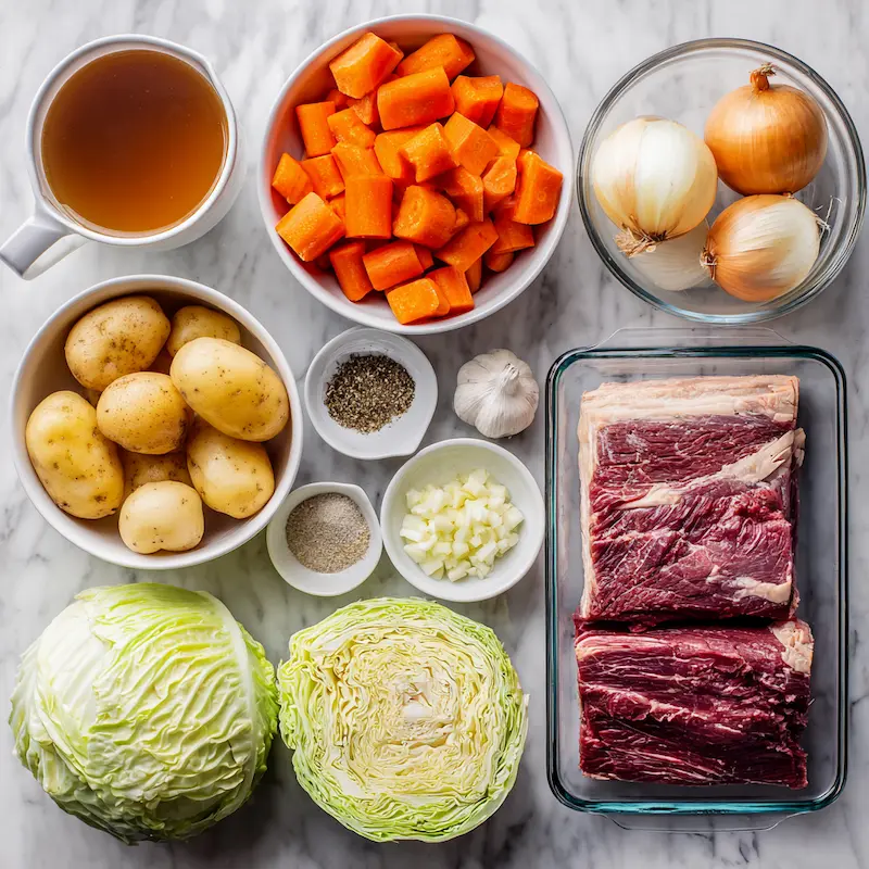 Corned Beef and Cabbage ingredients