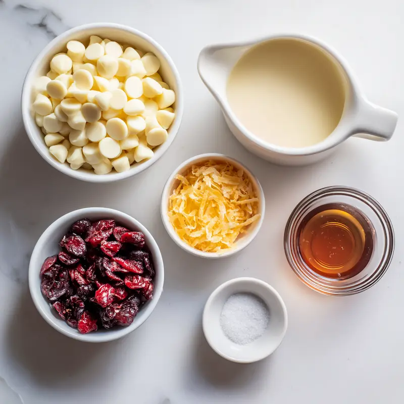 Cranberry Orange Fudge ingredients