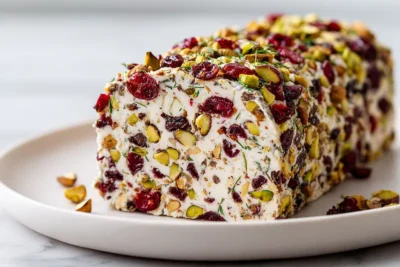 Cranberry Pistachio Cheese Log recipe