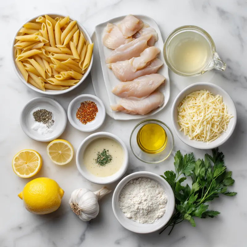 Creamy Lemon Chicken Pasta ingredients