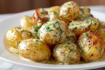 Creamy Mustard Roasted Potatoes recipe