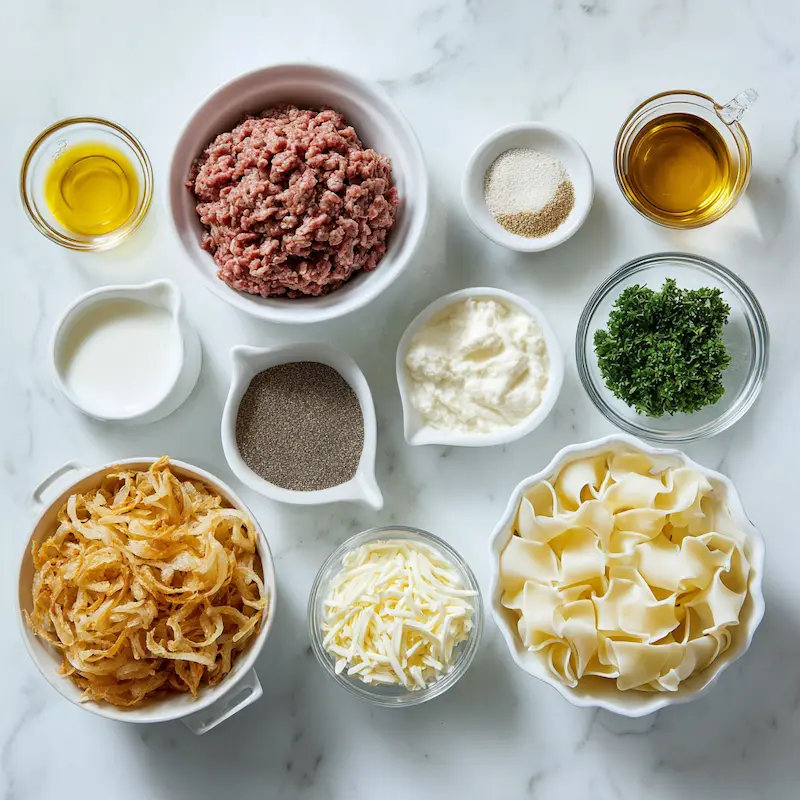 French Onion Beef Casserole ingredients