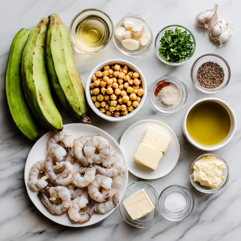 Garlic Shrimp Mofongo ingredients