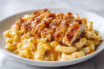 Honey Pepper Chicken Mac Cheese recipe
