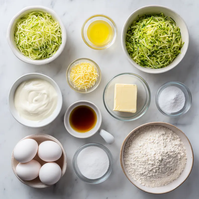 Lemon Zucchini Bundt Cake ingredients