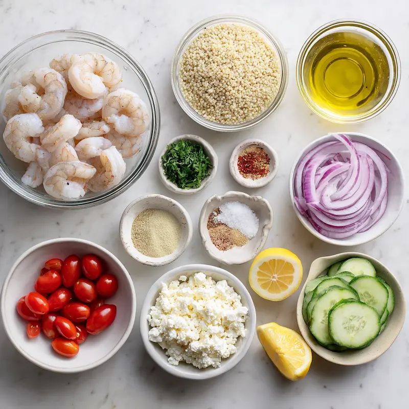 Mediterranean Shrimp Bowl ingredients