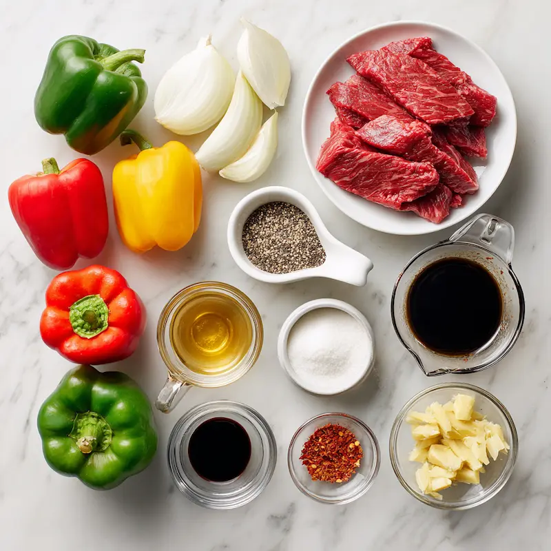 Pepper Steak Recipe ingredients
