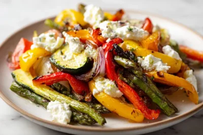 Roasted Vegetables With Goat Cheese recipe