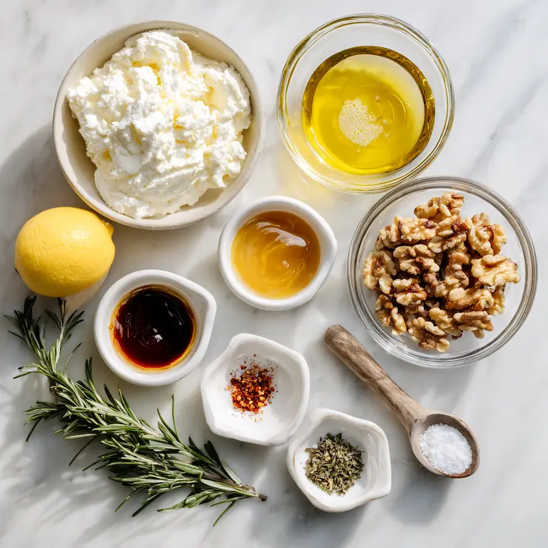 Spicy Ricotta Dip with Hot Honey ingredients